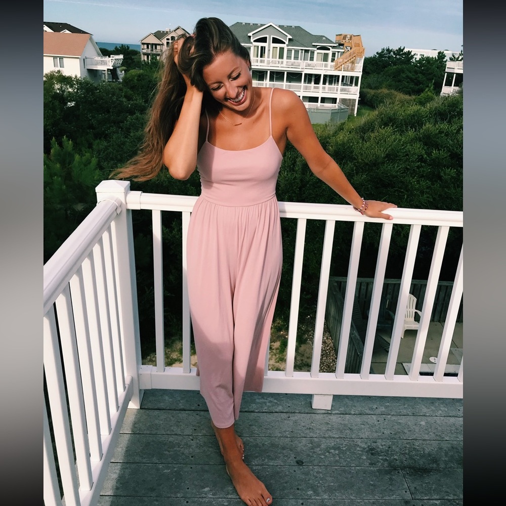 Urban outfitters light pink jumpsuit